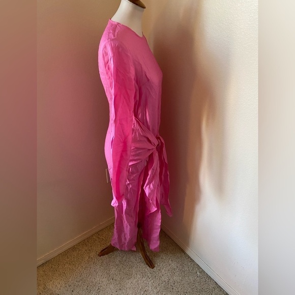 Atoir Women’s The Paris Dress Pink Size 4 Wrap MIDI Party High Slit Barbiecore - Picture 3 of 11